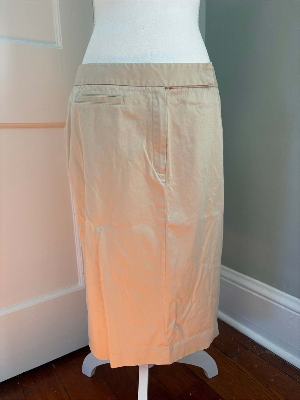 Lafayette 148 New York Cream Pencil Skirt Size 12 Khaki